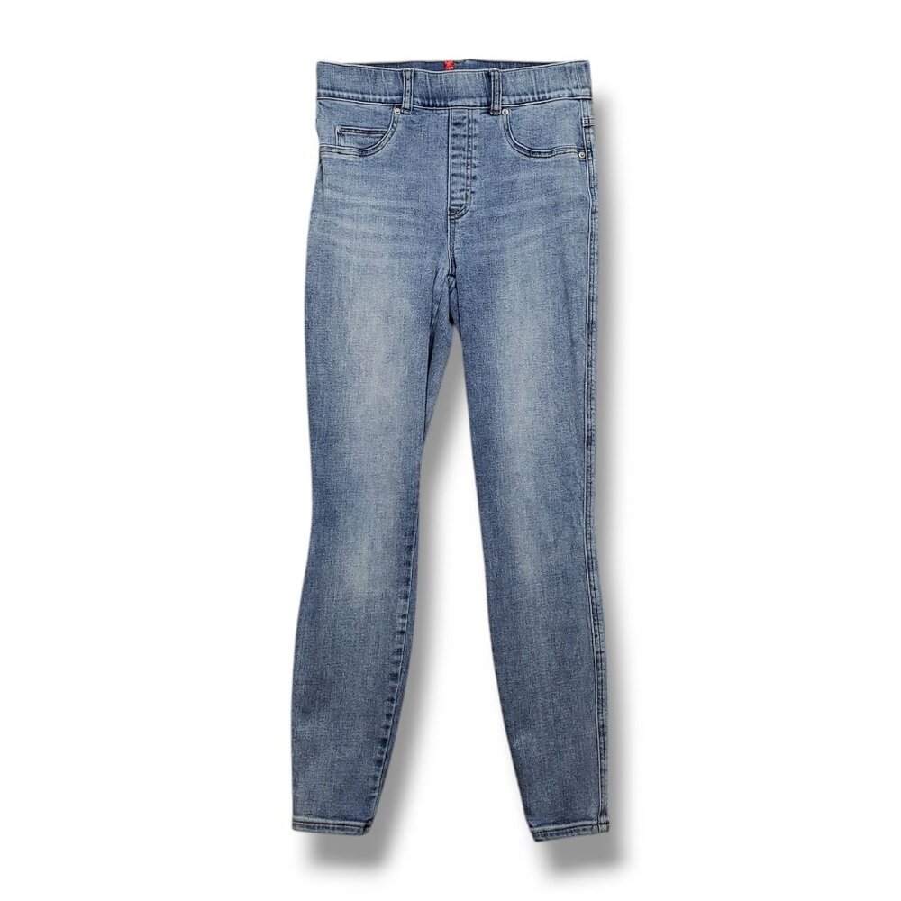 Spanx Skinny Ankle Jeans Womens Small Pull On Light Vintage Wash Mid Rise